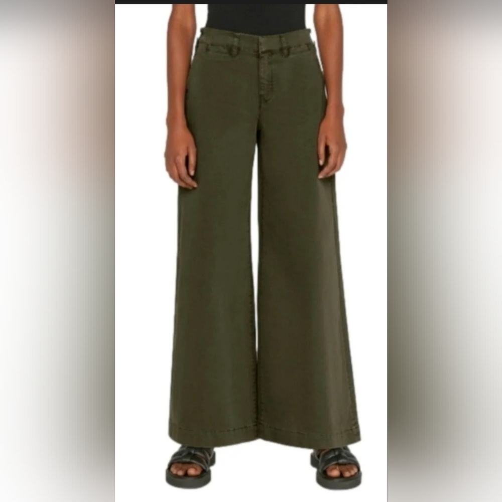 ​FRAME Olive Green Tomboy Wide Leg Pants - Size 27 - Quiet Luxury Trousers